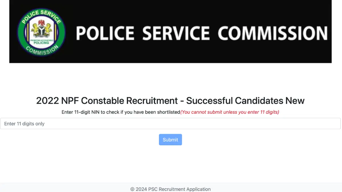 Nigeria police force psc recruitment list of shortlisted candidates